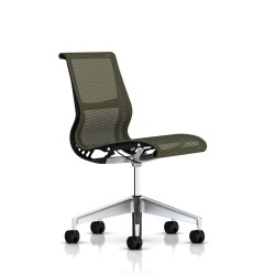 Chaise de réunion Setu Herman Miller Alu Semi Poli / Structure Graphite / Lyris Rattan