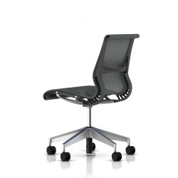 Chaise de réunion Setu Herman Miller Alu Semi Poli / Structure Slate Grey / Lyris Slate Grey