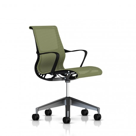 Fauteuil Setu Herman Miller Graphite / Structure Graphite / Lyris Chartreuse