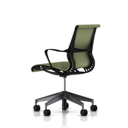 Fauteuil Setu Herman Miller Graphite / Structure Graphite / Lyris Chartreuse