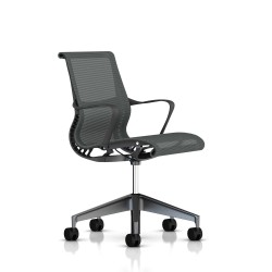Fauteuil Setu Herman Miller Graphite / Structure Slate Grey / Lyris Slate Grey