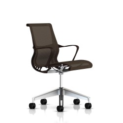 Chaise de réunion Setu Herman Miller Alu Semi Poli / Roulettes / Structure Java / Lyris Java