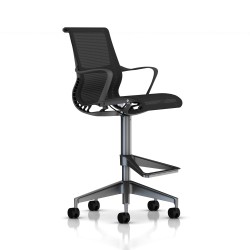 Chaise de bureau haute Setu Stool Herman Miller Graphite / Structure Graphite / Lyris Graphite
