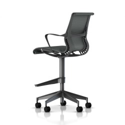 Chaise de bureau haute Setu Stool Herman Miller Graphite / Structure Graphite / Lyris Graphite
