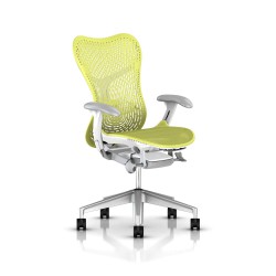 Fauteuil Mirra 2 Herman Miller H-Alloy Studio White / Triflex Lime Green