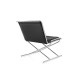 Siège Sled Herman Miller - chrome - cuir noir 2109