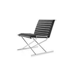 Siège Sled Herman Miller - chrome - cuir noir 2109