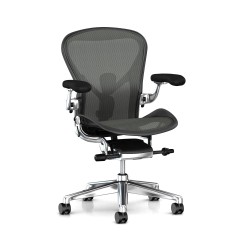 Fauteuil Aeron 2 Remastered - Herman Miller Alu Poli / Alu Poli / Posture Fit / Graphite