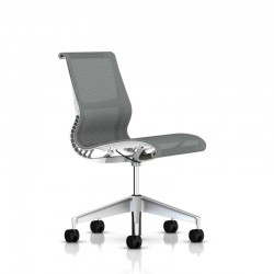 Chaise de réunion Setu Herman Miller H-Alloy / Structure Studio White / Lyris Alpine