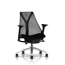 Siège de bureau Sayl Herman Miller - Suspension - Aluminium poli / Noir - Black