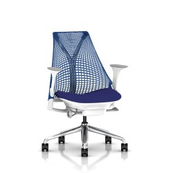 Siège de bureau Sayl Herman Miller - Suspension - Aluminium poli / Blanc - Scuba