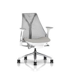 Siège de bureau Sayl Herman Miller - Suspension - Aluminium poli / Blanc - Storm