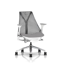 Siège de bureau Sayl Herman Miller- Suspension - Aluminium poli / Blanc - Pewter