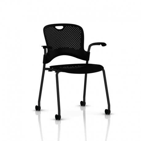 Caper - Chaise empilable - Roulettes moquette
