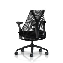 Fauteuil Sayl Herman Miller Noir / Dossier Suspension Noir / Assise Havana / Sans Soutien Lombaire