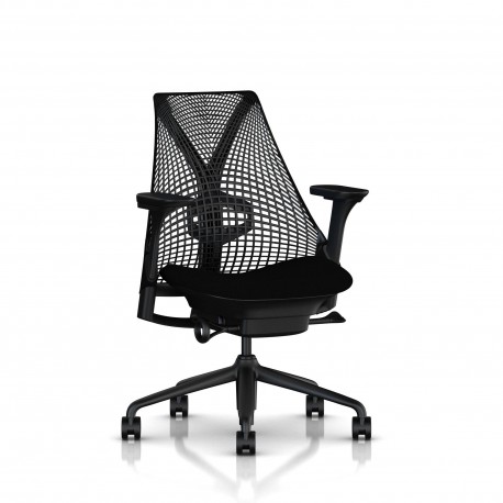 Fauteuil Sayl Herman Miller Noir / Dossier Suspension Noir / Assise Havana / Sans Soutien Lombaire