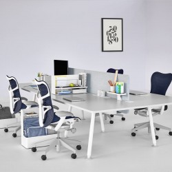 Fauteuil de bureau Mirra 2 Herman Miller Alu Semi Poli - White / Butterfly Twilight