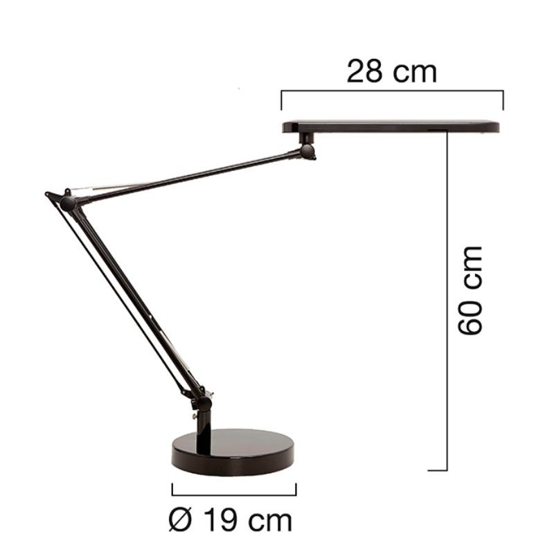 Lampe de bureau Led à double bras articulé