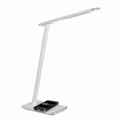 Lampe de bureau LED avec chargeur pour smartphone intégré - Orbit Argent