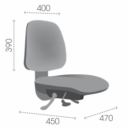 Chaise d'atelier en tissu AT4C sur roulettes