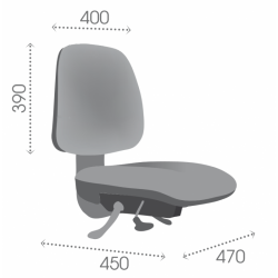 Chaise d'atelier en tissu AT4C avec repose-pieds intégré