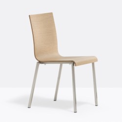 Kuadra 1321 Pedrali - Chaise d'intérieur en bois de chêne