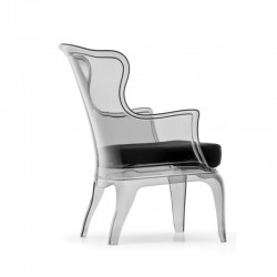 Pasha 660 Pedrali - Fauteuil en polycarbonate transparent avec coussin