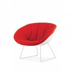 Gliss 340 Pedrali - Chaise lounge design blanche avec rembourrage rouge