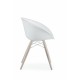 Gliss 904 Pedrali - Chaise d'intérieur design blanche pieds en bois