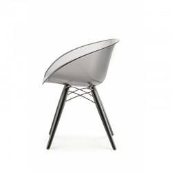 Gliss 905 Pedrali - Chaise d'intérieur design en polycarbonate transparente - pieds en bois