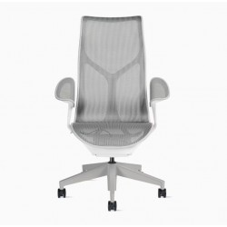 Fauteuil de bureau Cosm Herman Miller - Studio White - Mineral - Accoudoirs Leaf