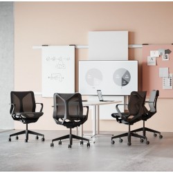 Cosm dossier bas - Graphite - Accoudoirs fixes - Herman Miller