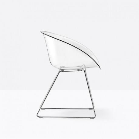 Gliss 921 Pedrali - Chaise lounge design en polycarbonate transparente